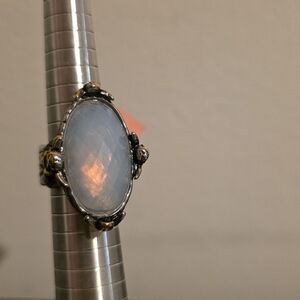 Elegant Moonstone Ring with Gold Accents